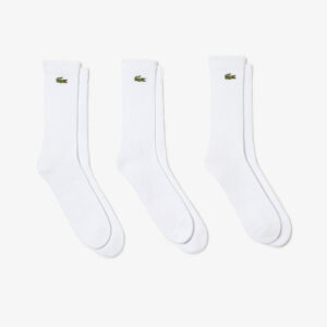 Lacoste ถุงเท้าเทนนิส 3-Pack Sport Socks | White ( RA4182-10-Z92 )