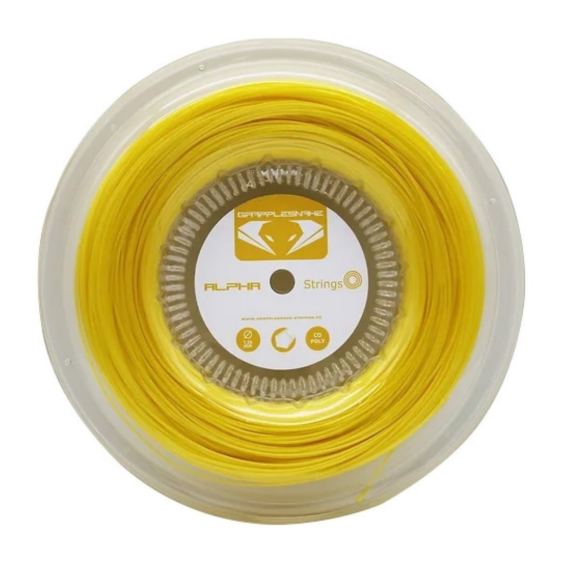 Grapplesnake เอ็นไม้เทนนิสแบ่งขาย Alpha 1.25mm Tennis String Reel | Yellow ( ALPHAYE )