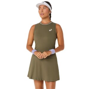 Asics ชุดเดรสเทนนิสผู้หญิง Women's Game Dress | Dark Olive ( 2042A444-300 )