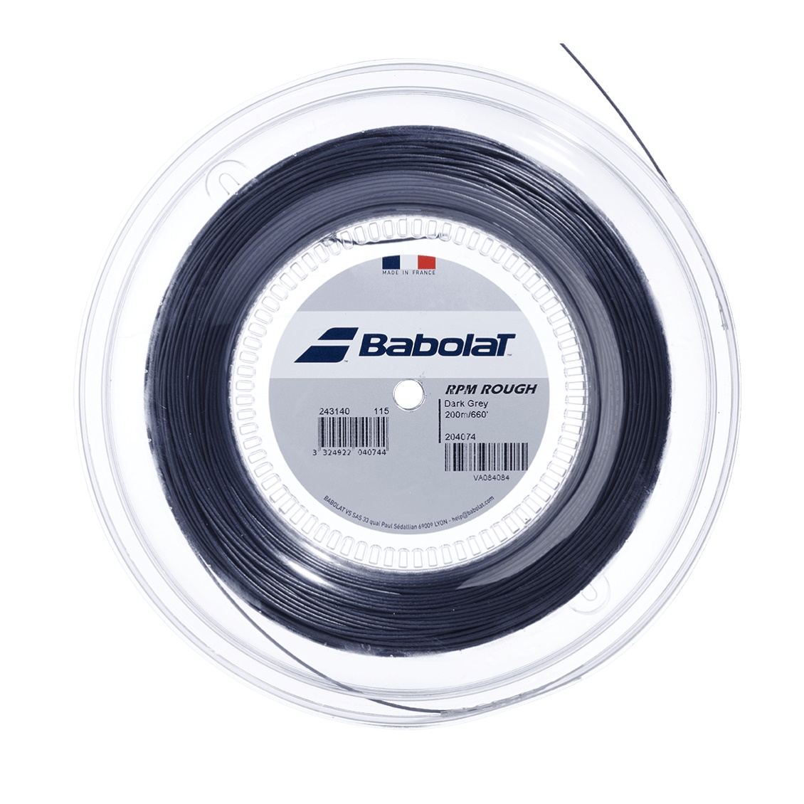 Babolat เอ็นไม้เทนนิสแบ่งขาย RPM Rough 17/1.25mm Tennis String Reel | Dark Grey ( 243140 )