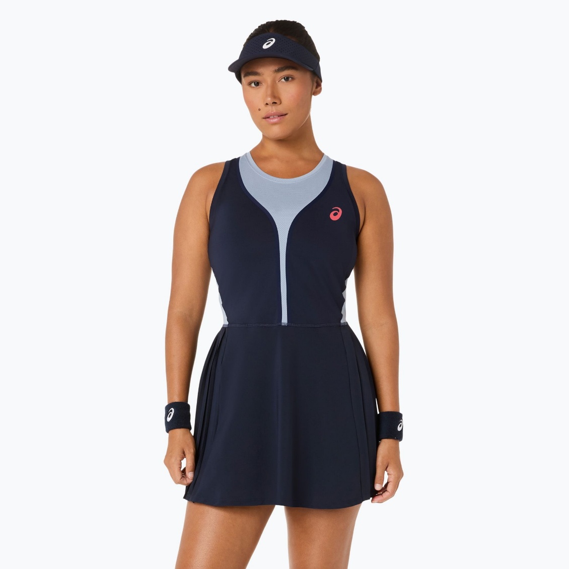 Asics ชุดเดรสเทนนิสผู้หญิง Women's Match Pleat Dress | Midnight ( 2042A434-400 )