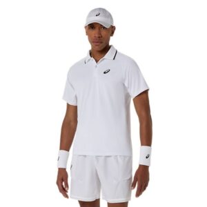 Asics เสื้อเทนนิสผู้ชาย Men's Match Polo SS Top | Brilliant White ( 2041A390-100 )