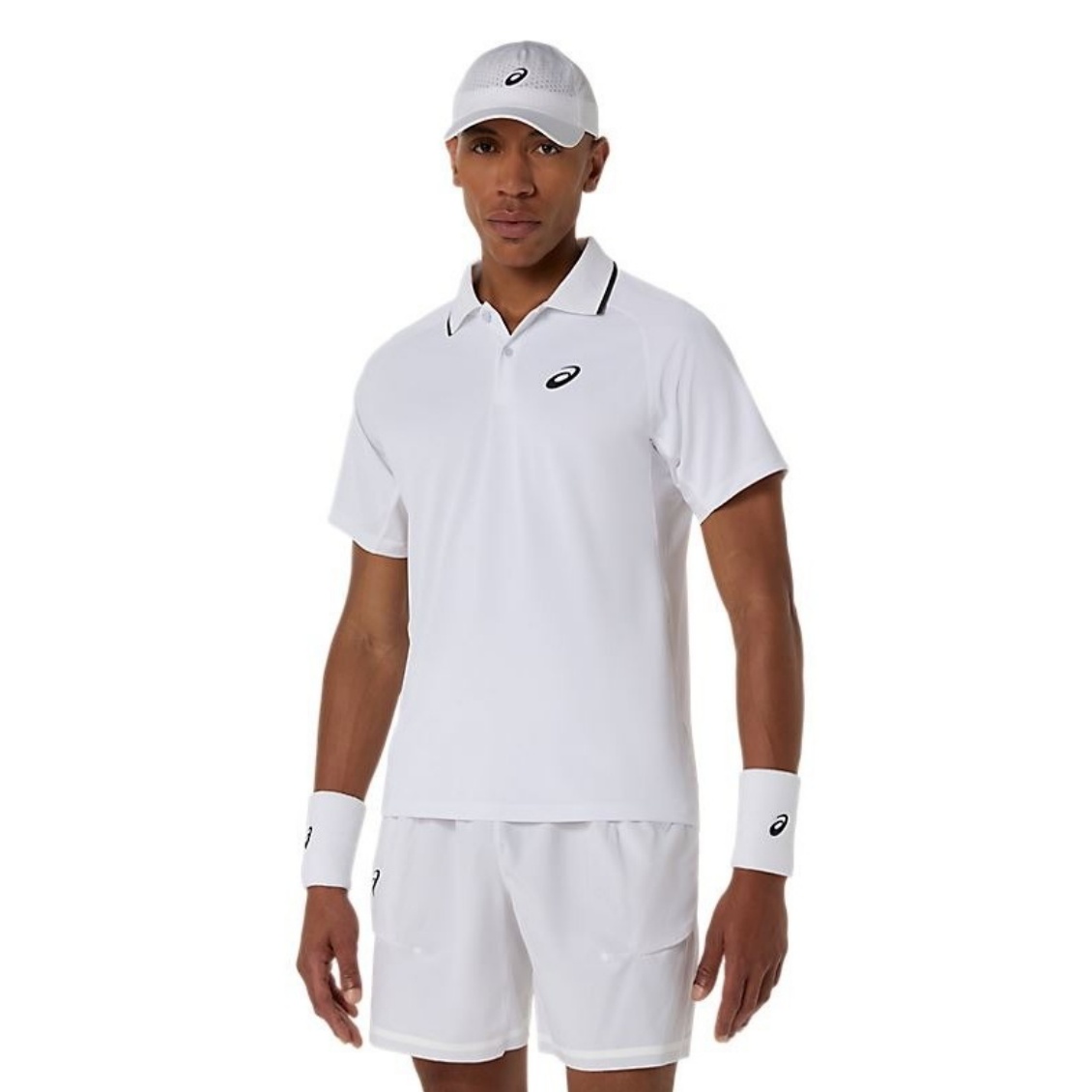 Asics เสื้อเทนนิสผู้ชาย Men's Match Polo SS Top | Brilliant White ( 2041A390-100 )