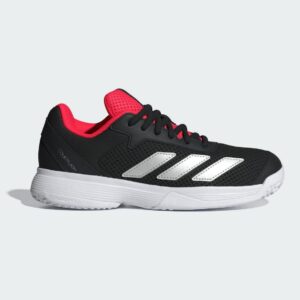 Adidas รองเท้าเทนนิสเด็ก Courtflash Kids | Cloud White / Silver Metallic / Core Black ( JR4451 )