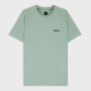 Boss เสื้อเทนนิสผู้ชาย Slim-Fit T-shirt In Four-Way Stretch Fabric | Light Green ( 50554544-357 )