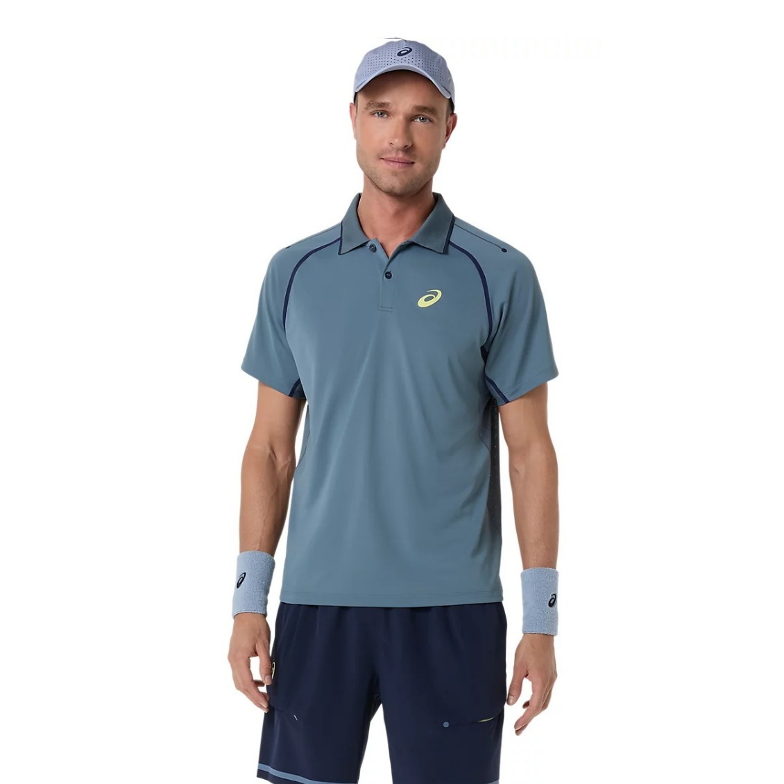 Asics เสื้อเทนนิสผู้ชาย Men's Match Polo SS Top | Ironclad ( 2041A390-020 )