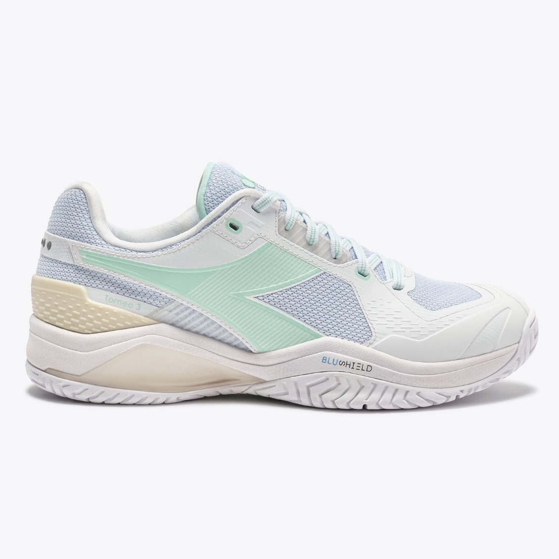 Diadora รองเท้าเทนนิสผู้หญิง Blushield Torneo 3 W AG | White/Bay ( 101.181467_C0274 )