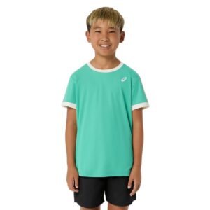 Asics เสื้อเทนนิสเด็กผู้ชาย Boys Tennis SS Top | Aurora Green ( 2044A044-300 )