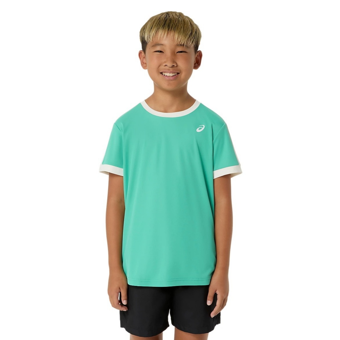 Asics เสื้อเทนนิสเด็กผู้ชาย Boys Tennis SS Top | Aurora Green ( 2044A044-300 )