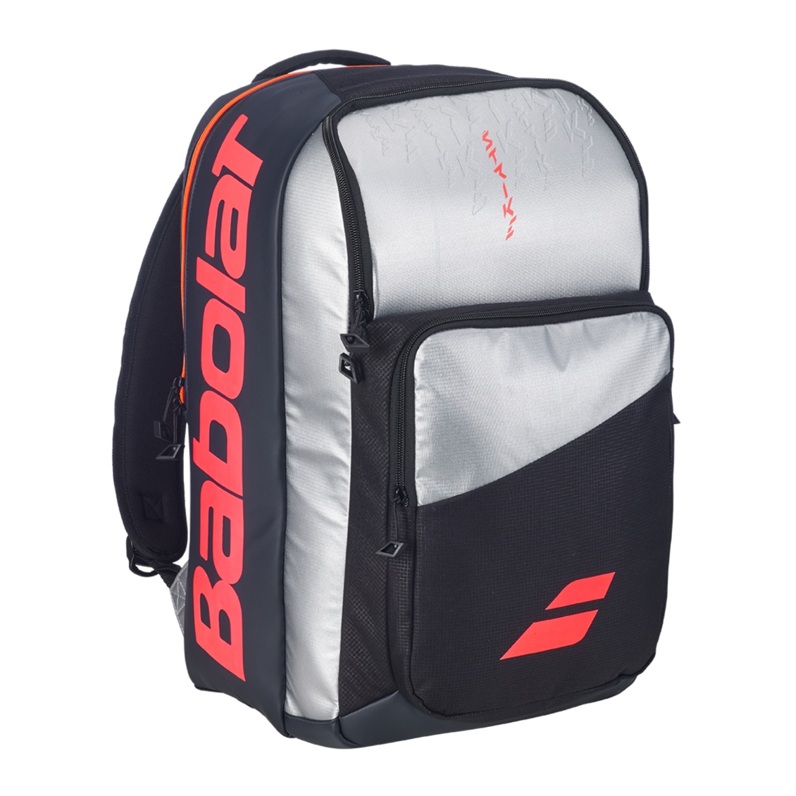 Babolat กระเป๋าเป้เทนนิส Backpack Pure Strike | Grey / Neon Red ( 753118 )