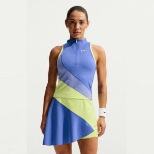 Nike ชุดเดรสเทนนิสผู้หญิง Women's Court Slam Tank Top Tennis Dress | Sapphire/Light Thistle/Light Lemon Twist/White ( II2880-570 )