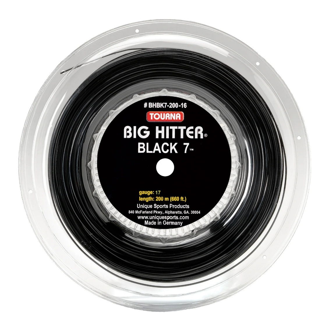 Tourna เอ็นไม้เทนนิสแบ่งขาย Big Hitter Black 7 17G/1.25mm Tennis String Reel | Black ( BHBK 7 )