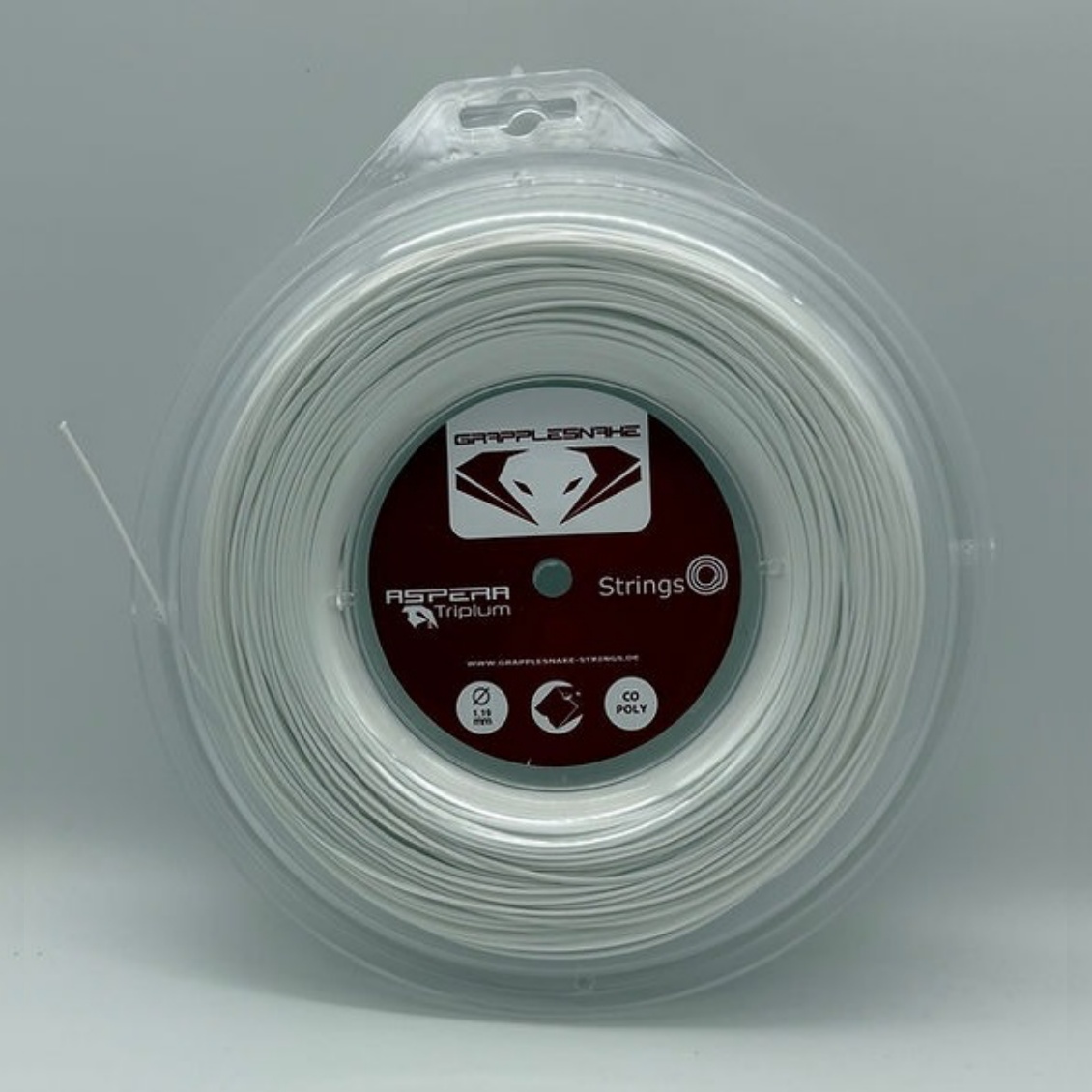 Grapplesnake เอ็นไม้เทนนิสแบ่งขาย Aspera Triplum 1.19mm Tennis String Reel | White ( ASPERATRIPLUMWH )