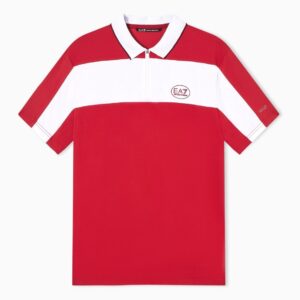 EA7 เสื้อเทนนิสผู้ชาย Pro Zip-Up Polo Shirt | Red ( 7M001528AF22175U5072 )