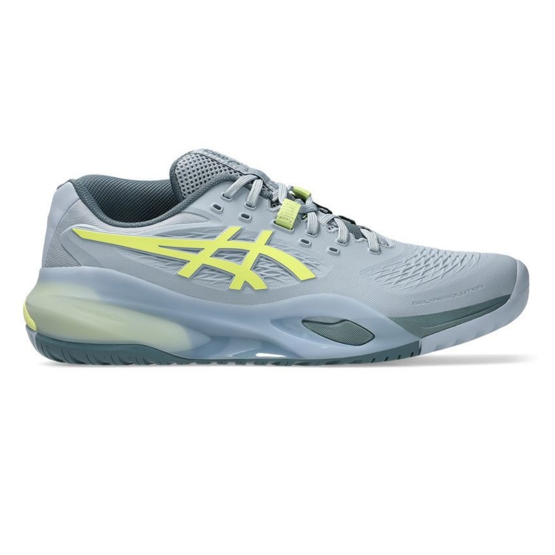 Asics รองเท้าเทนนิสผู้ชาย Gel-Resolution X Wide (2E) | Grey Blue/Pistachio ( 1041A487-402 )