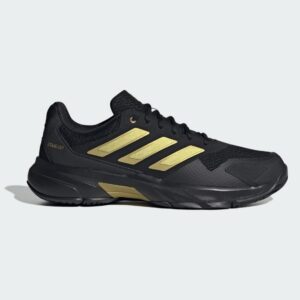 Adidas รองเท้าเทนนิสผู้ชาย CourtJam Control 3 | Core Black / Gold Metallic / Core Black ( KI0798 )