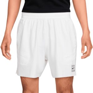 Nike กางเกงเทนนิสผู้ชาย Men's Court Advantage Dri-Fit 15cm Tennis Shorts | White/Black ( FZ6913-100 )