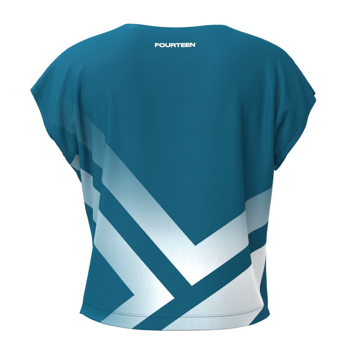 Fourteen เสื้อเทนนิสผู้หญิง Women's F14 Women Performance Crop Top | Petrol/White ( FOURTEEN14T ) - Image 5