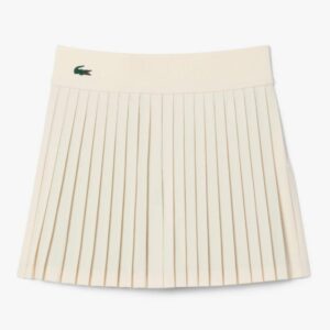 Lacoste กระโปรงเทนนิสผู้หญิง Women's Ultra Dry Lined Tennis Skirt | White / Khaki Green ( JF8594-51 )