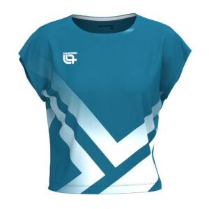 Fourteen เสื้อเทนนิสผู้หญิง Women's F14 Women Performance Crop Top | Petrol/White ( FOURTEEN14T )