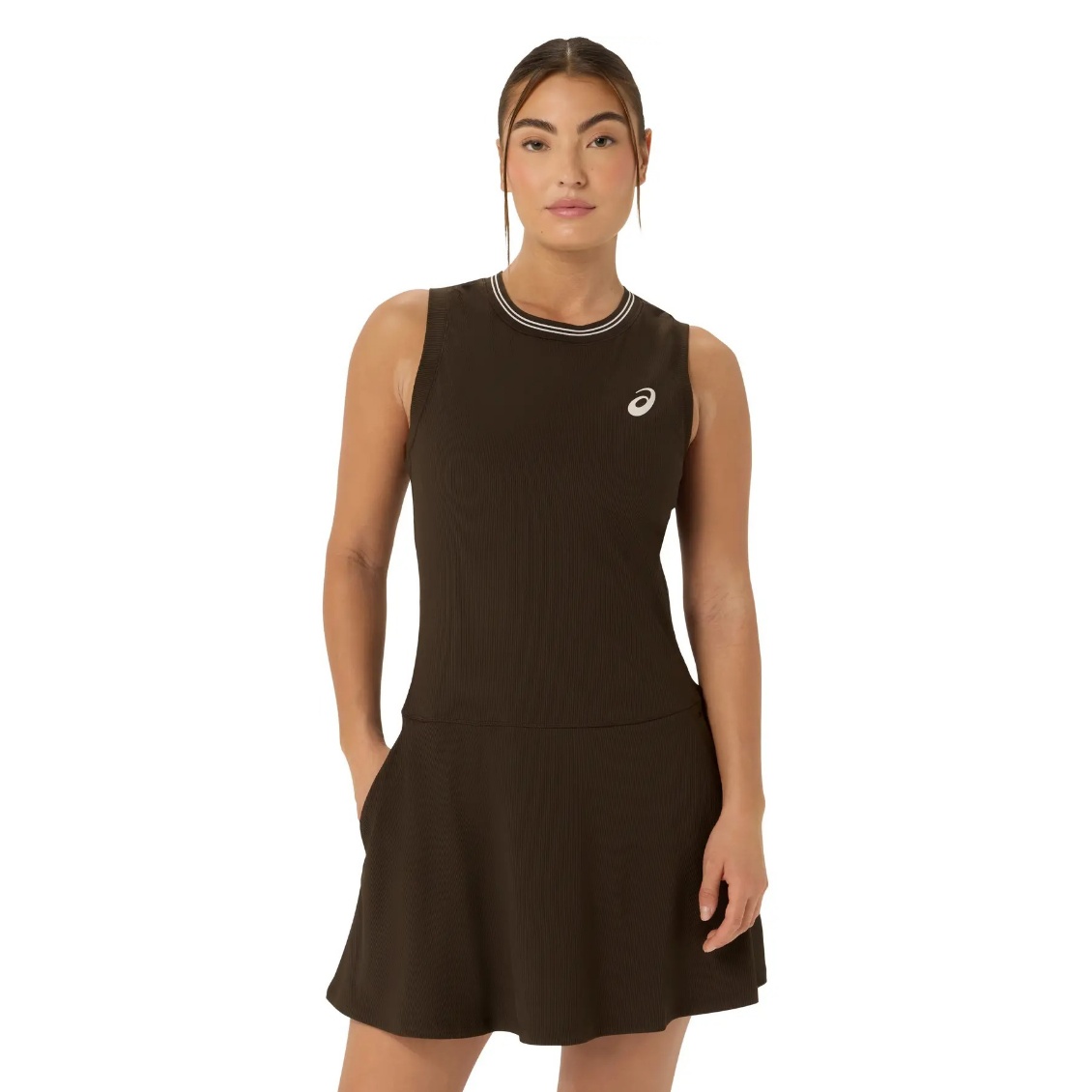 Asics ชุดเดรสเทนนิสผู้หญิง Women's Game Dress | Black Coffee ( 2042A444-200 )