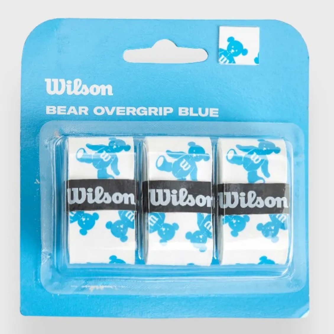 Wilson เทปพันด้าม/กริ๊ปพันด้ามไม้เทนนิส Bear Overgrip 3 Pack Overgrip Tape Racket Tennis | Blue/White ( WR8436501001 )