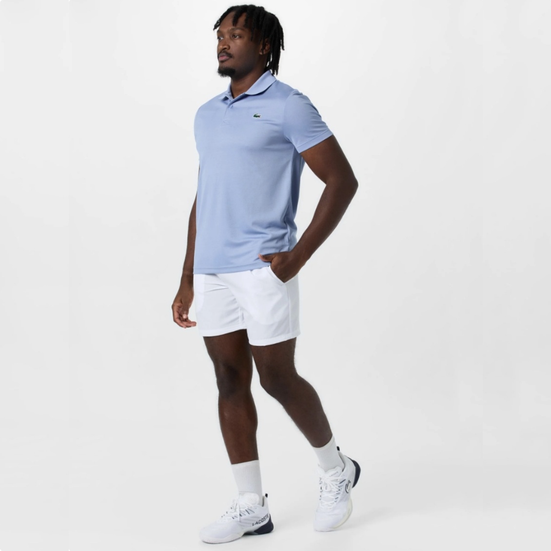 Lacoste กางเกงเทนนิสผู้ชาย Men's Sunshine Medvedev Short | White ( GH9961-001 ) - Image 2