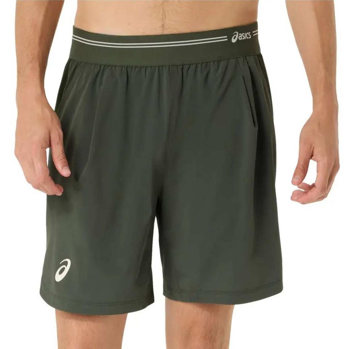 Asics กางเกงเทนนิสผู้ชาย Men’s Game 7In Short | Vintage Khaki ( 2041A382-200 )