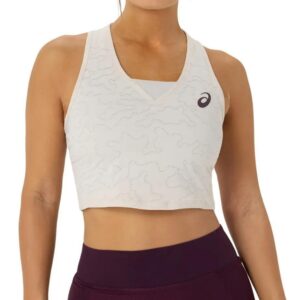 Asics เสื้อเทนนิสผู้หญิง Women’s Match Jacquard Crop Top | Soft Oat ( 2042A459-250 )