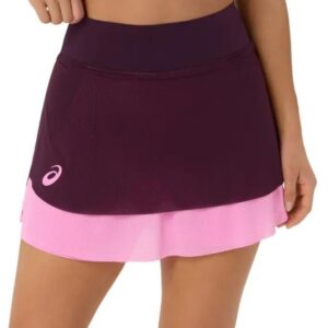 Asics กระโปรงเทนนิสผู้หญิง Women's Skirt Match Mesh | Dark Aubergine/Bubblegum ( 2042A455-500 )