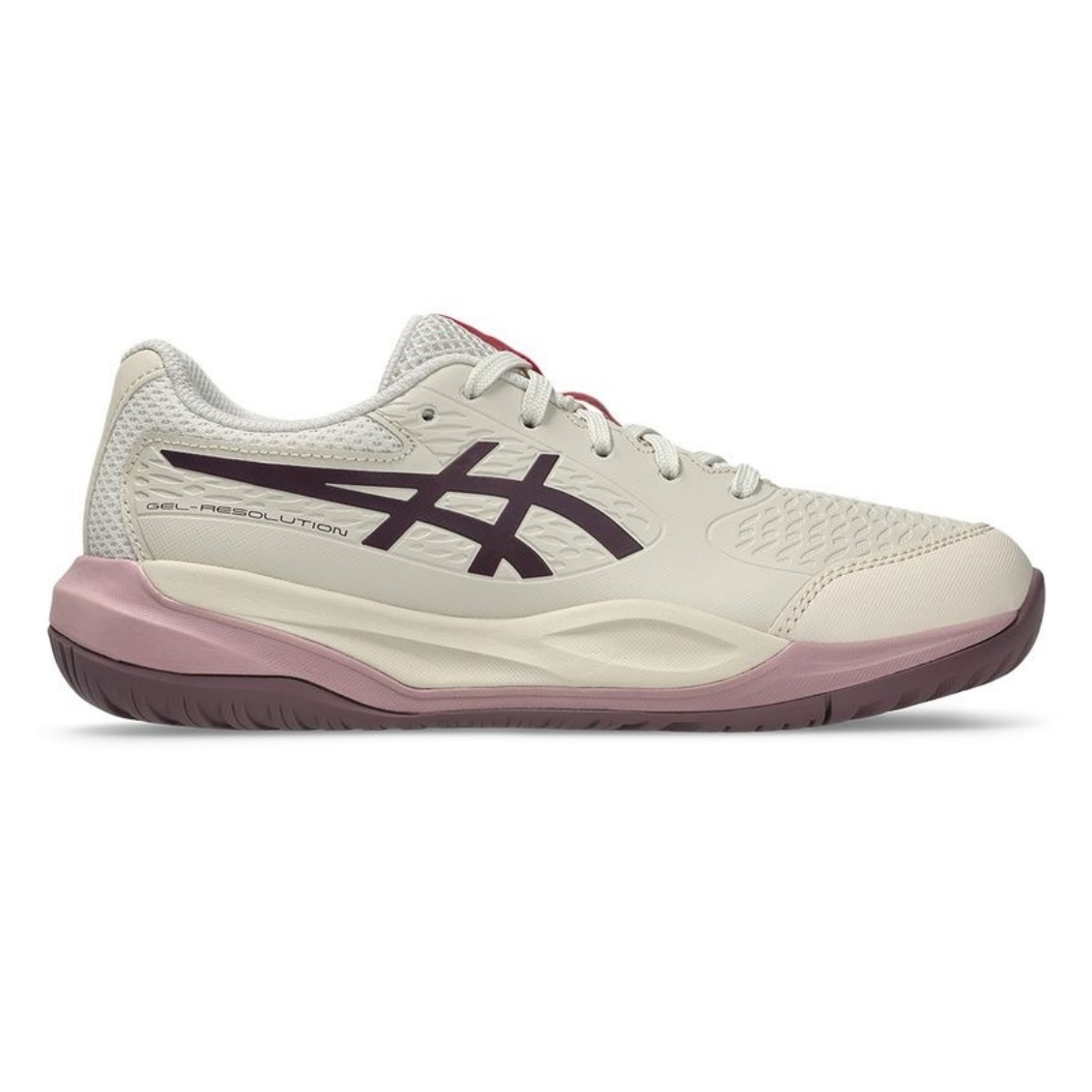 Asics รองเท้าเทนนิสเด็ก Gel-Resolution X GS | Soft Oat/Dark Aubergine ( 1044A081-250 )