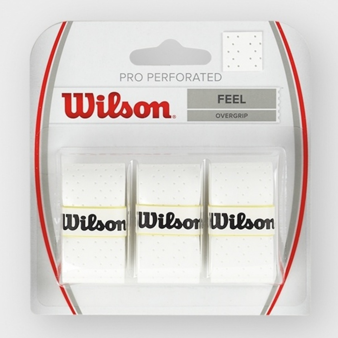 Wilson เทปพันด้าม / กริ๊ปพันด้ามไม้เทนนิส Pro Overgrip Perforated Tape Racket Tennis  | White ( WRZ4005WH )