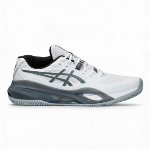 Asics รองเท้าพาเดลผู้ชาย Gel-Resolution X Padel | White/Steel Grey ( 1041A492-100 )