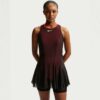 Nike ชุดเดรสเทนนิสผู้หญิง Women's Summer Slam Tennis Dress | Black/Light Crimson/White ( IH3765-010 )