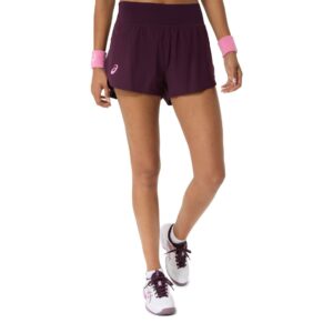 Asics กางเกงเทนนิสผู้หญิง Women’s Match Laser Cut Short | Dark Aubergine( 2042A457-500 )
