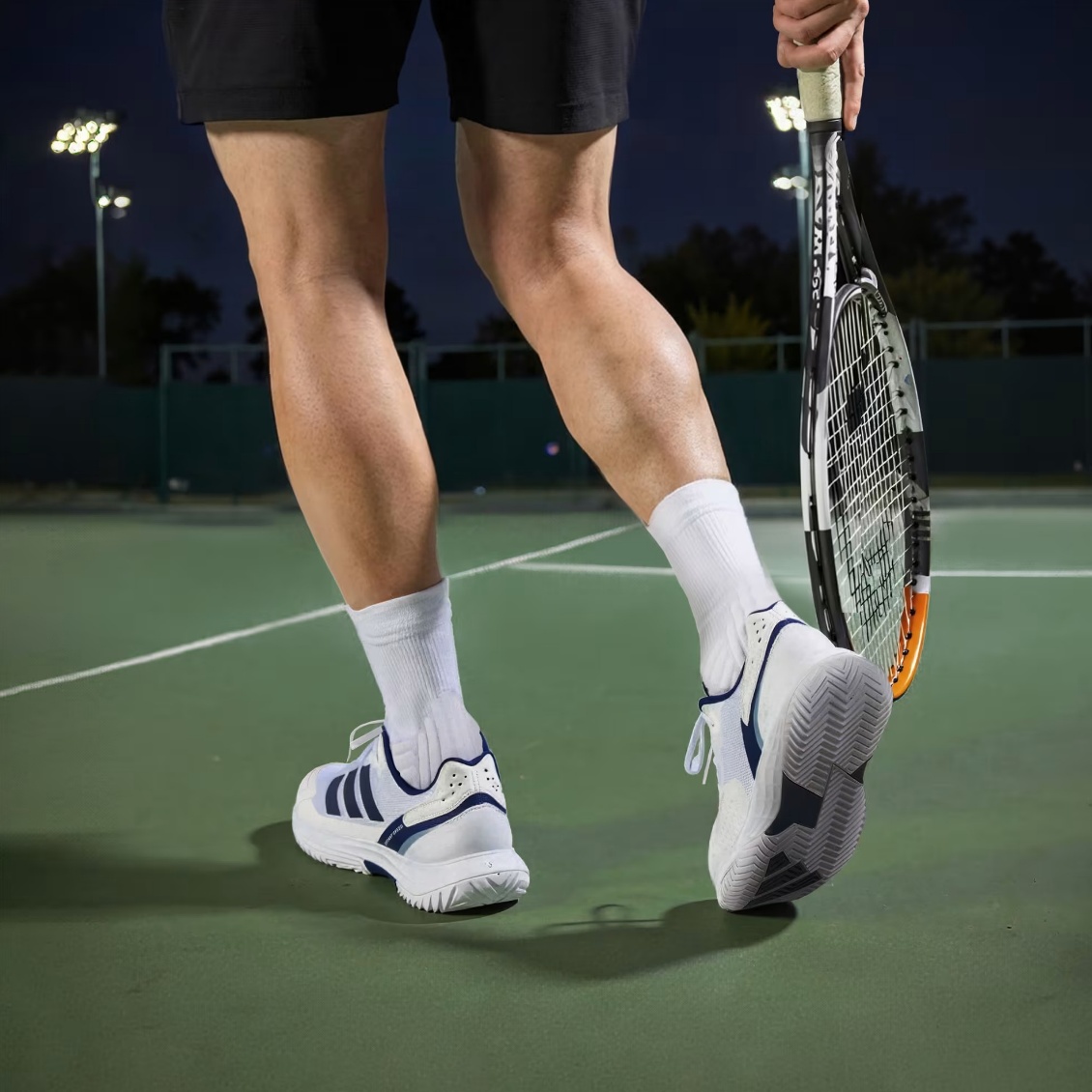 Adidas รองเท้าเทนนิสผู้ชาย Defiant Speed 2 | Cloud White / Dark Blue / Core Black ( JR1746 ) - Image 11
