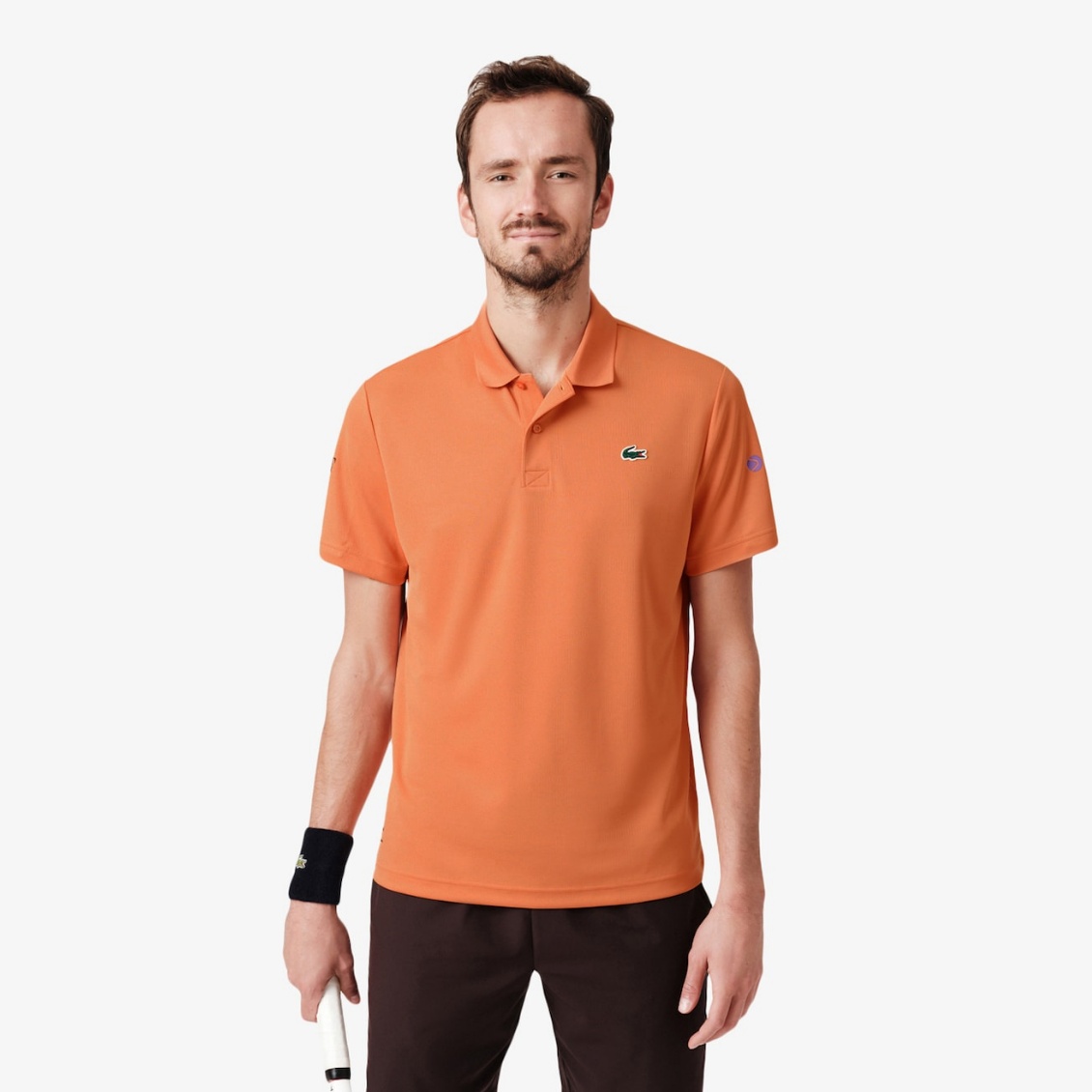 Lacoste เสื้อเทนนิสผู้ชาย Men's Tennis x Daniil Medvedev Polo Shirt | Orange ( DH9985-51 ) - Image 9
