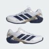 Adidas รองเท้าเทนนิสผู้ชาย Adizero Ubersonic 5 Clay Tennis Shoes | Cloud White / Dark Blue / Silver Metallic ( JR1738 ) - Image 8