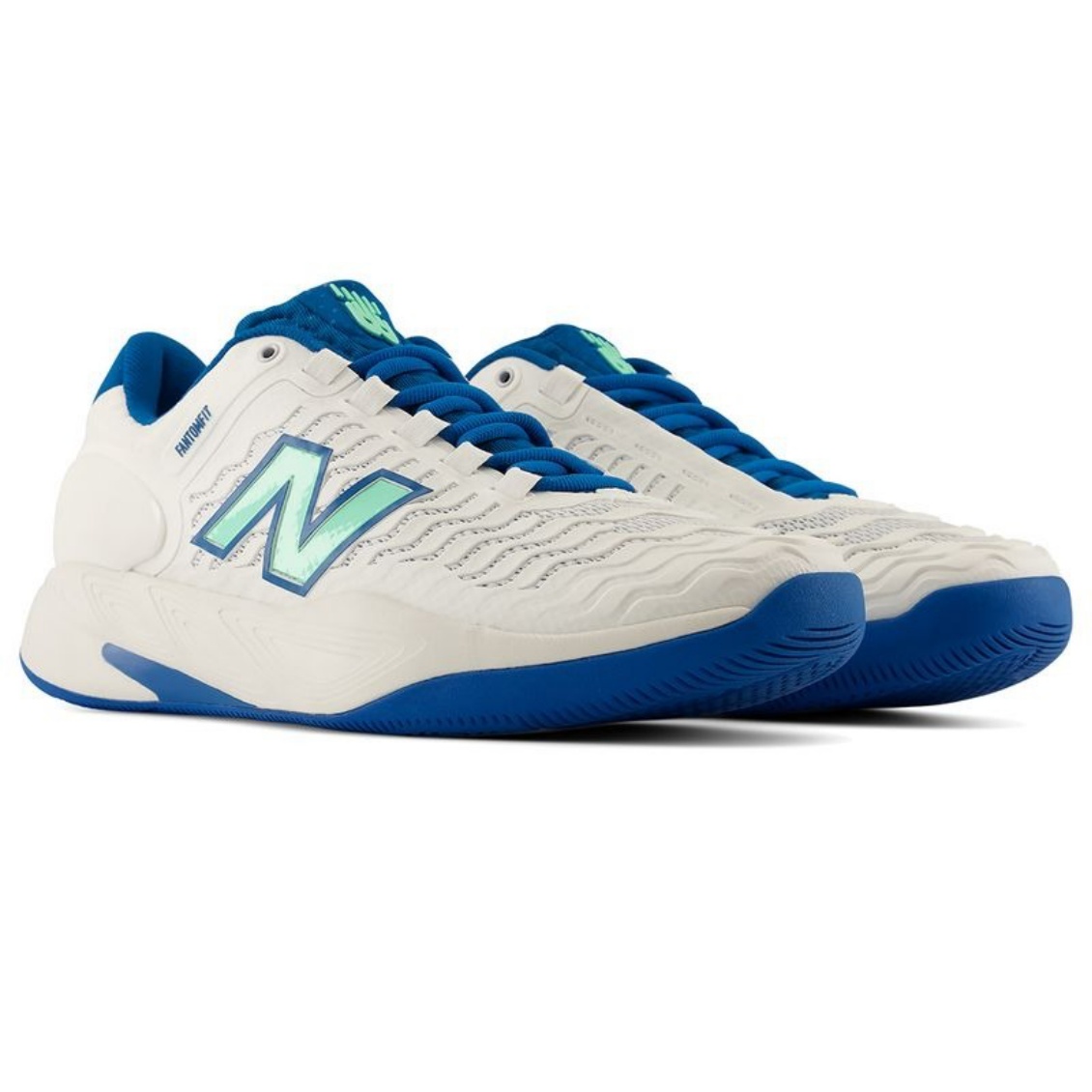 New Balance รองเท้าเทนนิสผู้ชาย Fresh Foam X CT-Rally v2 (D) | White / Blue ( MRAL5RF ) - Image 2