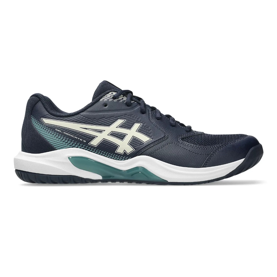 Asics รองเท้าเทนนิสผู้ชาย Gel-Dedicate 9 Wide (2E) | Midnight/Oatmeal ( 1041A544-400 )