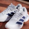 Adidas รองเท้าเทนนิสผู้หญิง Adizero Ubersonic 5 Tennis Shoes | Cloud White / Dark Blue / Crystal Sky ( JR1757 ) - Image 10
