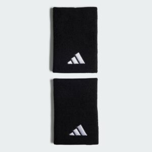 Adidas ปลอกรัดข้อมือเทนนิสแบบยาว Tennis Wristband Large | Black/Black/White ( IC3568 )