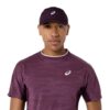 Asics เสื้อเทนนิสผู้ชาย Men’s Match Jacquard SS Top | Dark Aubergine ( 2041A419-500 ) - Image 5