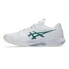 Asics รองเท้าเทนนิสผู้ชาย Solution Speed FF 4 | White / Pitch green ( 1041A532-103 ) - Image 4