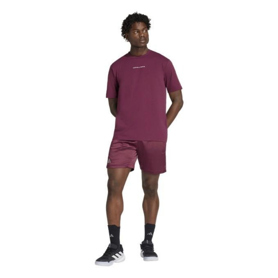 Adidas กางเกงเทนนิสผู้ชาย Climacool ERGO shorts Pro | Maroon ( KR0484 ) - Image 5