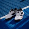 Adidas รองเท้าเทนนิสเด็ก Barricade Kids | Cloud White / Core Black / Lucid Red ( JQ9127 ) - Image 2