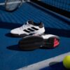 Adidas รองเท้าเทนนิสเด็ก Barricade Kids | Cloud White / Core Black / Lucid Red ( JQ9127 ) - Image 5