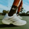 Adidas รองเท้าเทนนิสผู้ชาย Barricade 14 Tennis Shoes | Cloud White / Tech Grey Metallic / Maroon ( KK4377 ) - Image 10