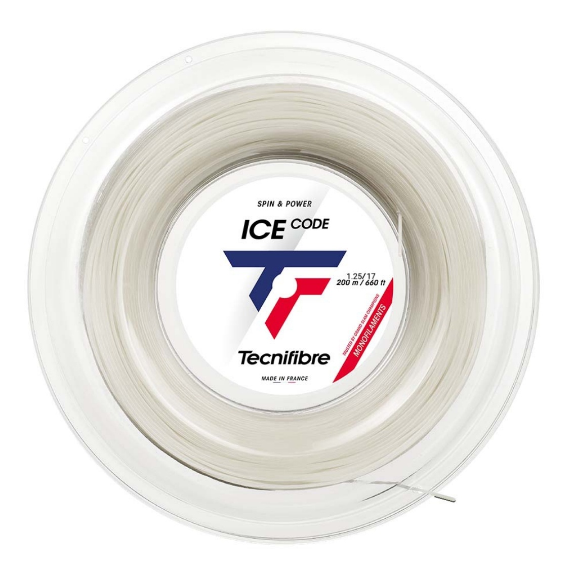 Tecnifibre เอ็นไม้เทนนิส Ice Code 17/1.25mm Tennis Strings Reel | White ( 04RIC125XW )