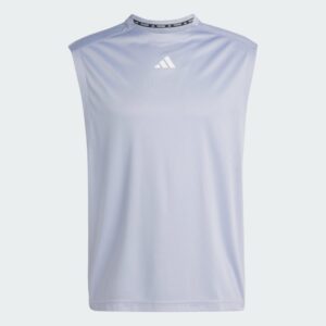 Adidas เสื้อกีฬาผู้ชาย GYM Heat Tank Top | Silver Violet / White ( IR5704 )